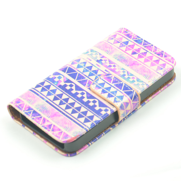 Iphone 4 Case Iphone 4s Cover - Colourful Aztec Tribal Wallet Leather Case